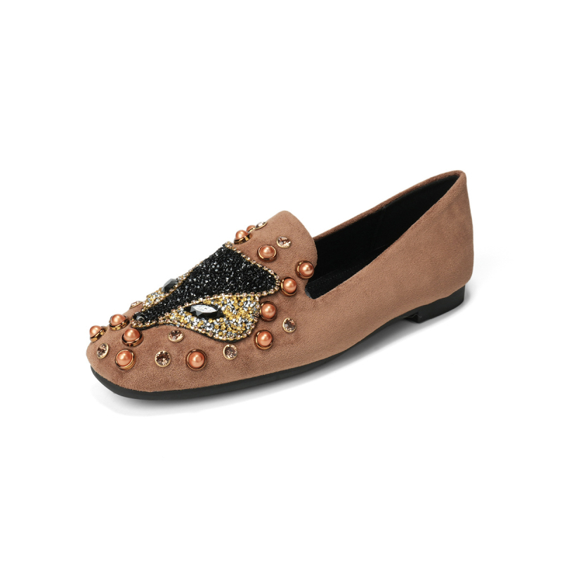 Ženske loaferice 925-3: okrugli vrh, semiš gornji dio, slip-on, gumeni đon, niski potpetica