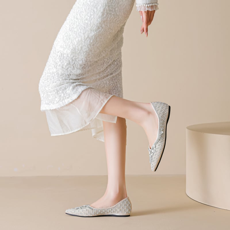 Ženske plosnate cipele s četvrtastim vrhom, gornjište od mikrovlakana, Slip-on, niska peta