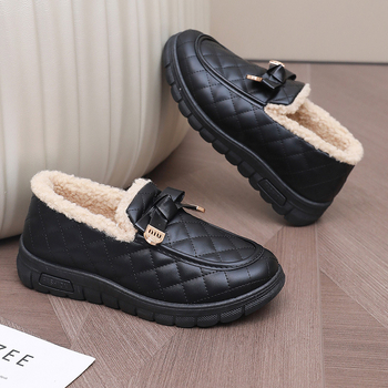 Γυναικεία χειμωνιάτικα slip-on παπούτσια Old Beijing, επάνω μέρος από microfiber, αδιάβροτα, αντιολισθητικά, επένδυση φλίς, παχιά σόλα