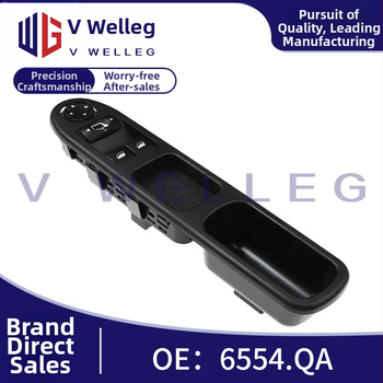 Elektrický panel vypínačov elektrických okien, model 6554QA, pre Peugeot 207 a Renault, plastový, značka V WELLEG