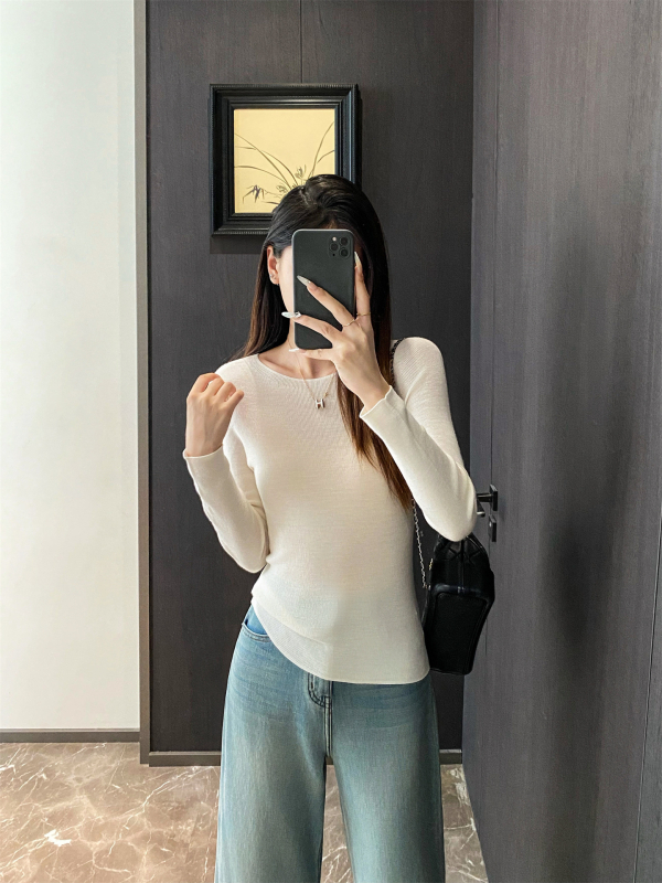 Pleteni džemper s dugim rukavima, Slim-Fit, japansko-korejski casual stil, jesen 2025