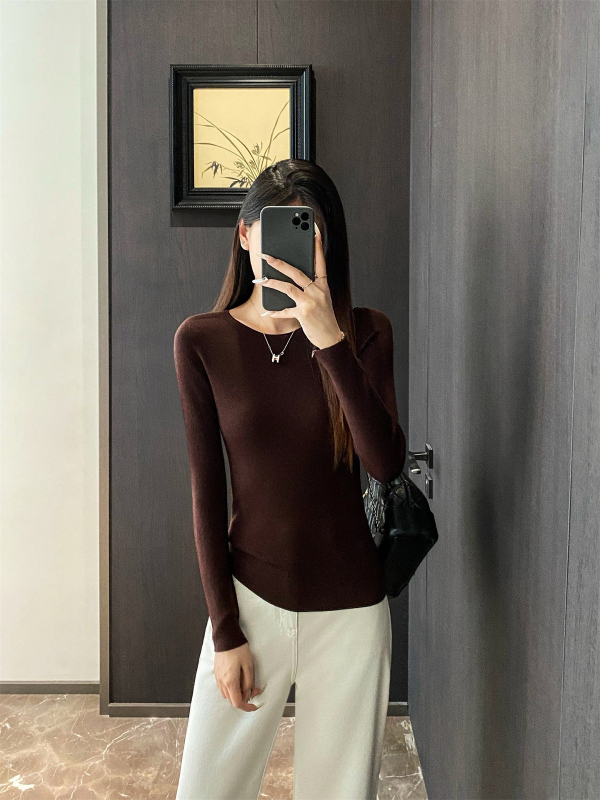 Pleteni džemper s dugim rukavima, Slim-Fit, japansko-korejski casual stil, jesen 2025