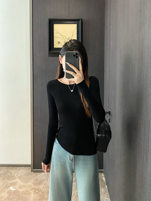 Pleteni džemper s dugim rukavima, Slim-Fit, japansko-korejski casual stil, jesen 2025