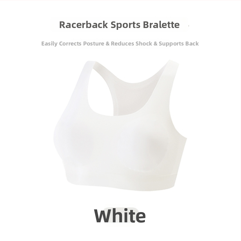 Bezšvová dievčenská športová podprsenka, priedušná, odvádza pot, s plným košíkom, popruhy typu Y, materiál nylon