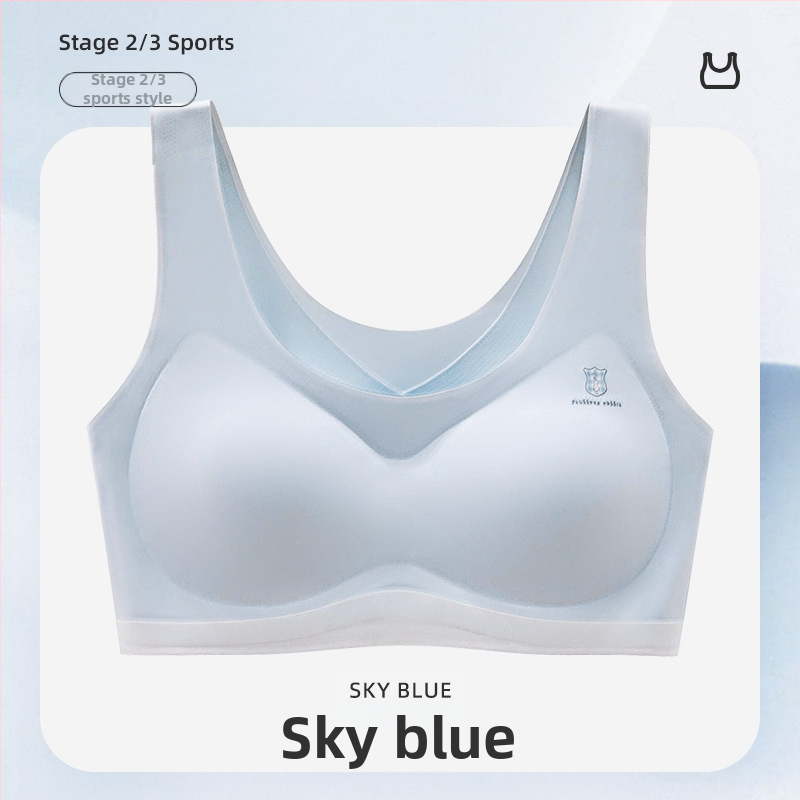 Dívčie športové podprsenka, 3/4 košík, tenká tvarovaná miska, bez oceľovej výstuhy, pevné dvojité ramienka, hlavný materiál nylon 50–70%, výstuha elastanu 30–50%, priedušné, tvarovanie chrbta