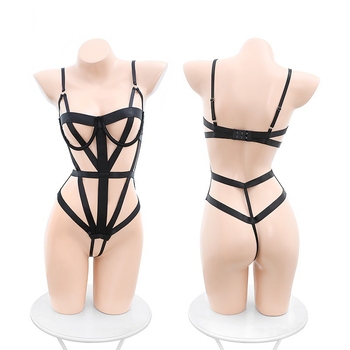 Seksi sekretarijatska uniforma s čipkom, jednodijelni body, poliester 90–95%, za žene