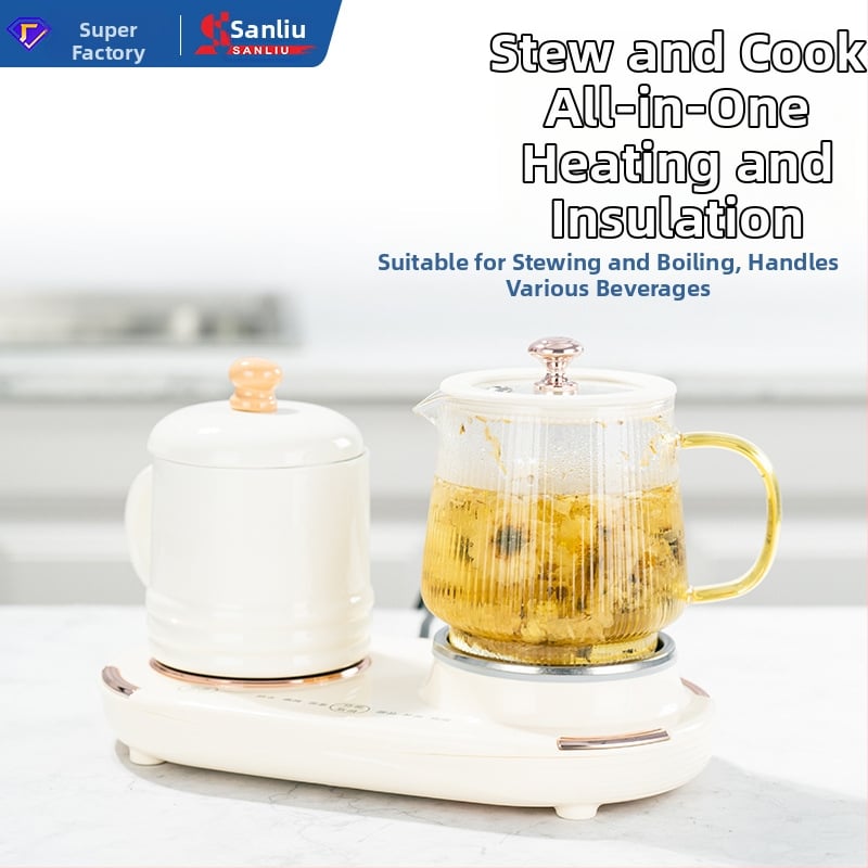 Zdravá kanvica na čaj s skleným telom, dotykové ovládanie, 220V, 15-360W, 1-2 osoby