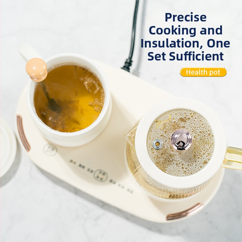 Veselības tējas kanna ar stikla korpusu, pieskāriena vadība, 220V, 15-360W, 1-2 cilvēki