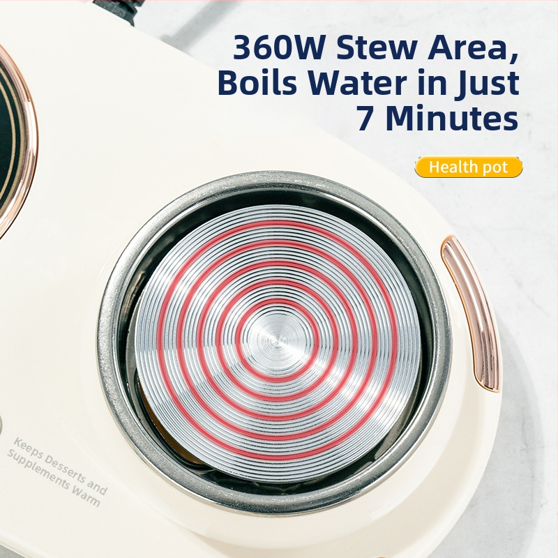 Veselības tējas kanna ar stikla korpusu, pieskāriena vadība, 220V, 15-360W, 1-2 cilvēki