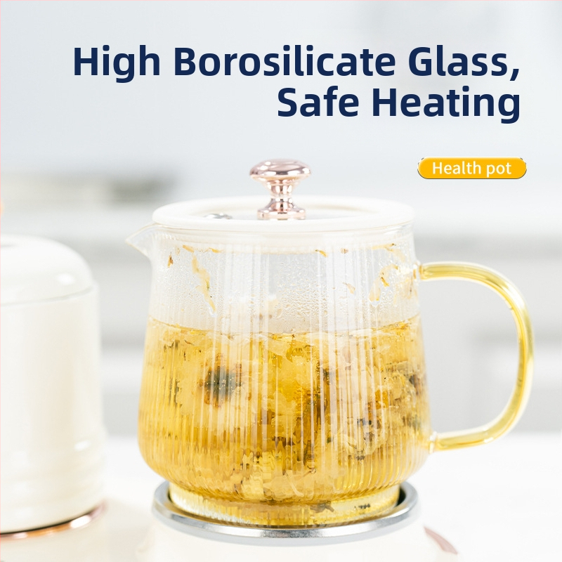 Veselības tējas kanna ar stikla korpusu, pieskāriena vadība, 220V, 15-360W, 1-2 cilvēki