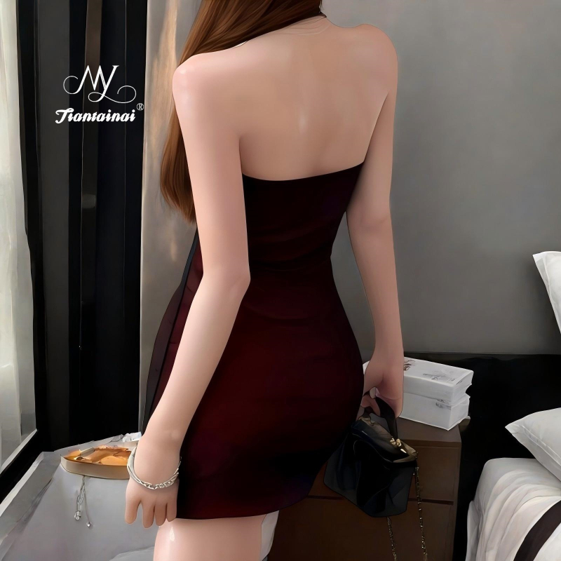 Sexy σετ εσωρούχων σε στυλ τσανγκσάμ με μοτίβο τριαντάφυλλου, διάφανο δίχτυ, halter-neck, ανοιχτή πλάτη (πολυεστέρα 80–90%)