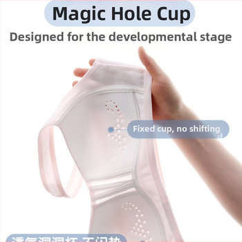 Bavlnená tréningová podprsenka pre tínedžerky, štádium 2 (12–15 rokov), plná miska, tenká tvarovaná miska, pevné dvojité ramienka