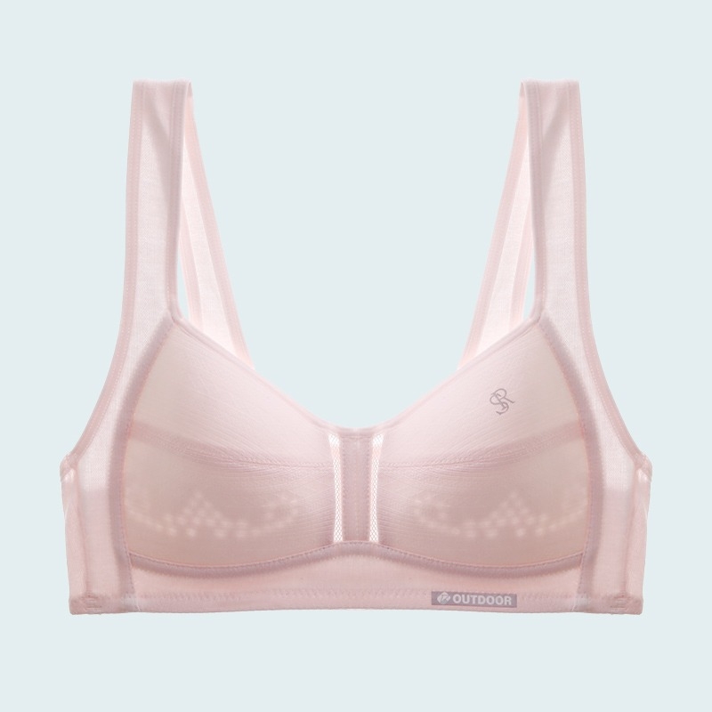 Bavlnená tréningová podprsenka pre tínedžerky, štádium 2 (12–15 rokov), plná miska, tenká tvarovaná miska, pevné dvojité ramienka