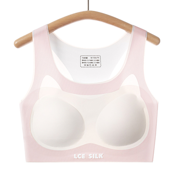 Nylonová podprsenka pre tínedžerky s bezšvovým zadným krížovým pásom – priedušná a odvádzajúca vlhkosť, plný košíček, tenký tvarovaný košíček, pevné dvojité ramienka