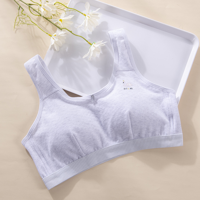 Bavlnený tube top pre dievčatá gymnázia, bez kovových kruhov, 95% bavlna, plné košíky s tenkými formovanými košíčkami, pevné dvojité ramienka, priedušný a pot odvádzajúci