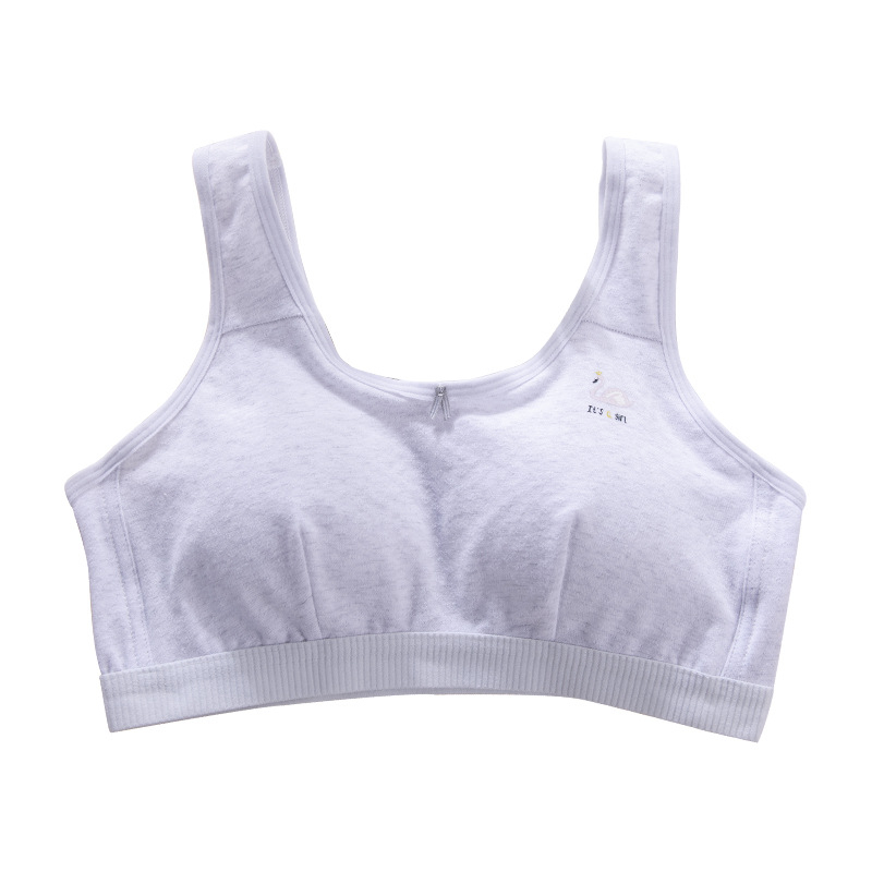 Bavlnený tube top pre dievčatá gymnázia, bez kovových kruhov, 95% bavlna, plné košíky s tenkými formovanými košíčkami, pevné dvojité ramienka, priedušný a pot odvádzajúci