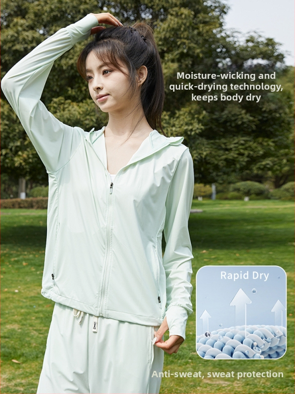 Išorinis vėjo švarkas su gobtuvu, UPF50+ UV apsauga, kvėpuojantis, greitai džiūstantis, nailono audinys