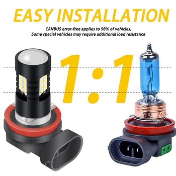 Predné LED hmlové svetlo pre auto, hliníkové puzdro, 12V, 3030 LED, 6000K, kompatibilné s H4/H7/9005/9006