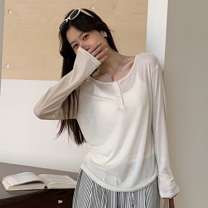 Lyocell Tencel bluza s dugim rukavima, bijela, slobodan kroj, lagan ljetni top s poluotvorenim ovratnikom