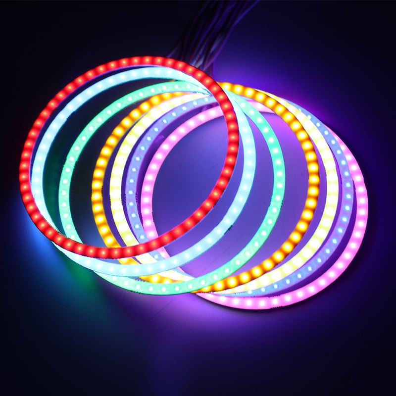 Автомобилни COB ангелски очи дневни светлини - 3W, 12V, 800lm, IP65, 50000 ч.