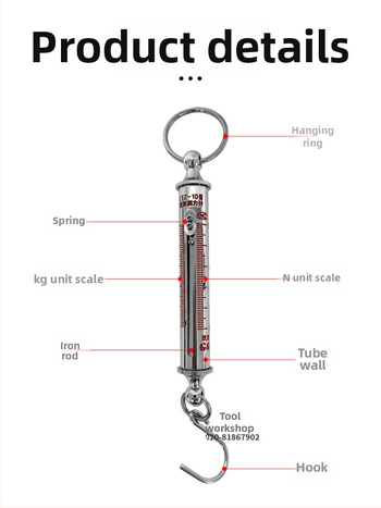 LTZ-100 trubkový sila merací prístroj, rozsah 200/300N, pružinová ťahová tyč, tester ťahu