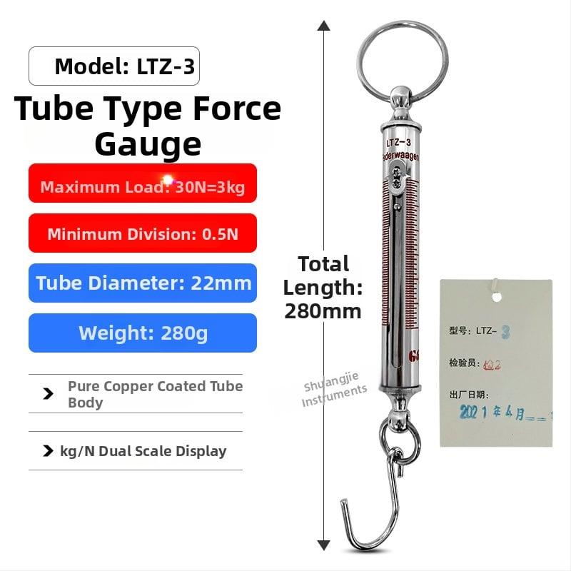 LTZ-100 trubkový sila merací prístroj, rozsah 200/300N, pružinová ťahová tyč, tester ťahu