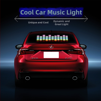 Automobilsko LED svjetlo s ritmom glazbe – zvukom aktivirano LED svjetlo koje pleše uz glazbu, 12V, 8W, vijek trajanja 8000–10000 h, model 45×11–113×30