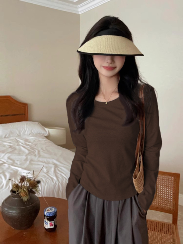 T‑shirt πουλόβερ με βελούδινο πολυεστέρα, Slim fit, μακριά μανίκια, στρογγυλή λαιμόκοψη