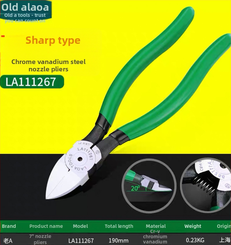 Old A diagonálne kliešte na rezanie plastu, uhlíková oceľ, 0.23 kg