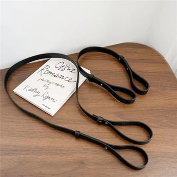 PU δερμάτινος ιμάντας τσάντας με επεκτειόμενη ιμάντα και μαξιλαράκι ώμου, ευρύ ιμάντας τύπου crossbody, μονόχρωμος, φθινόπωρο 2024