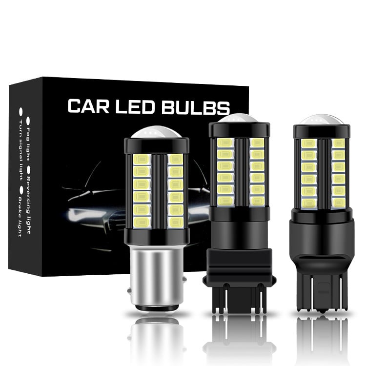 Автомобилна LED спирачна и задна светлина, 12-24V, 33 диода 5730, 5W, 600 lm, съвместима с 3157/1157/BA15S/7443.