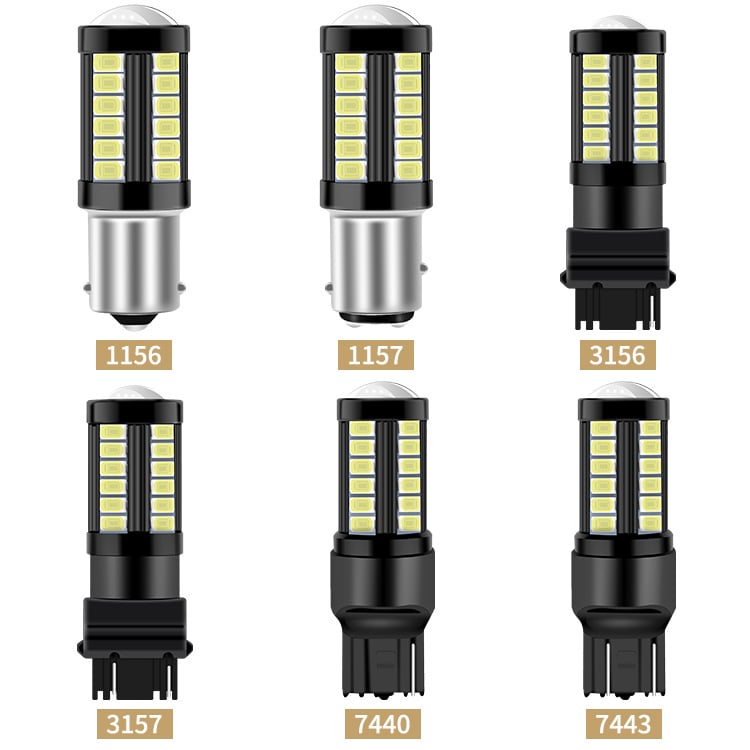 Автомобилна LED спирачна и задна светлина, 12-24V, 33 диода 5730, 5W, 600 lm, съвместима с 3157/1157/BA15S/7443.