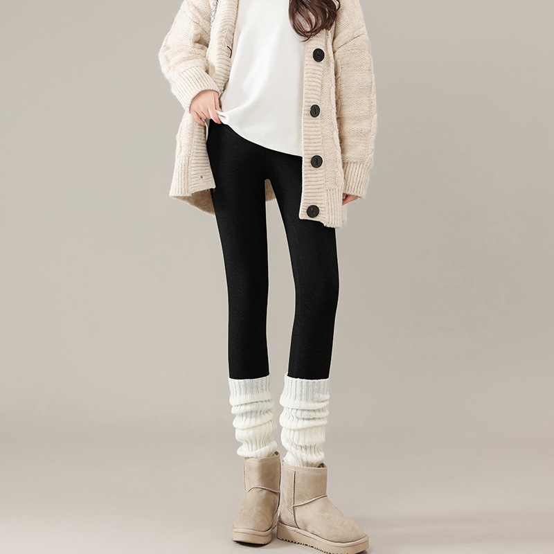 Trudničke hlače s flis podstavom, debele, duge, uskog kroja, poliester-spandeks mješavina, zimska kolekcija 2025