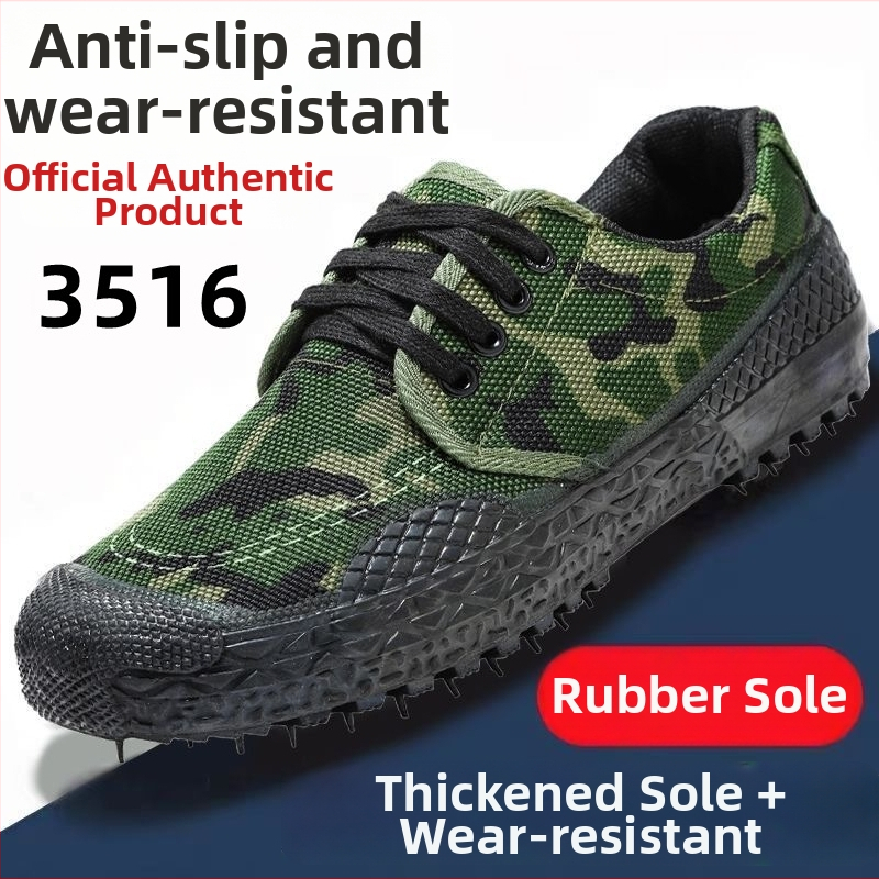 Pracovná obuv s camo plátnom, priedušná, odolná voči opotrebeniu, šnúrky, okrúhla špička