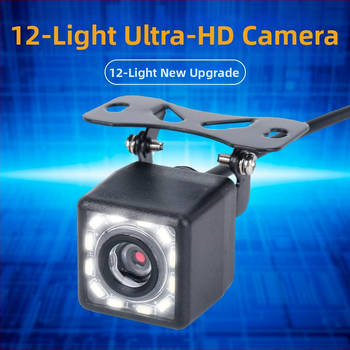 12V HD CCD galinė vaizdo kamera, kvadratinė su plačiu kampu ir naktiniu matymu, 680x480 raiška, 120° matymo kampas, CVBS išvestis automobilių monitoriui