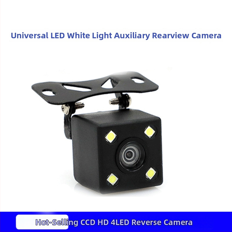 12V HD CCD galinė vaizdo kamera, kvadratinė su plačiu kampu ir naktiniu matymu, 680x480 raiška, 120° matymo kampas, CVBS išvestis automobilių monitoriui