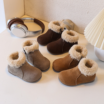 Lányoknak szóló bokacsizma PU felsőrésszel – FC-309, egyszerű stílus, raktáron, Fanka Hao márka, 1–12 éveseknek