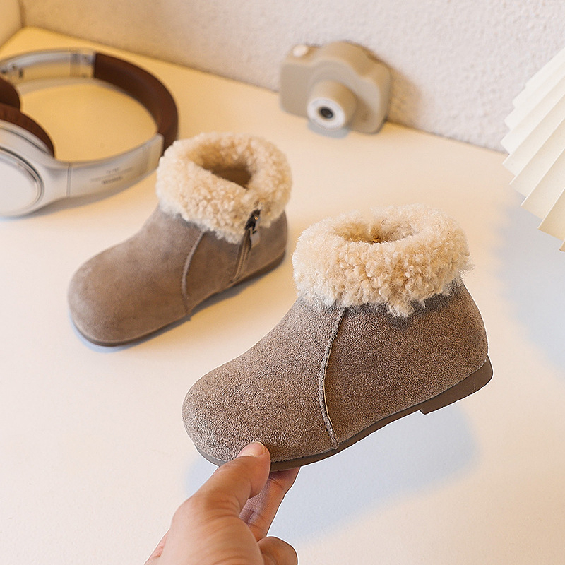 Lányoknak szóló bokacsizma PU felsőrésszel – FC-309, egyszerű stílus, raktáron, Fanka Hao márka, 1–12 éveseknek