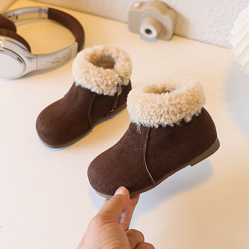 Lányoknak szóló bokacsizma PU felsőrésszel – FC-309, egyszerű stílus, raktáron, Fanka Hao márka, 1–12 éveseknek