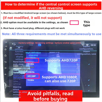 AHD kaamera tagurdusvaatele fisheye objektiiviga, 720P, 12V, 90° reguleeritav nurk, CVBS