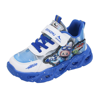 Svjetleće dječje tenisice za dječake, gornji dio od sintetičke kože, Velcro kopčanje, prozračne, lagane, EVA potplat