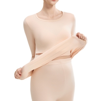 Tehotenský set: bavlnený pletený top s balónikovými rukávmi a dlhé nohavice, okrúhly výstrih, stredná hrúbka látky