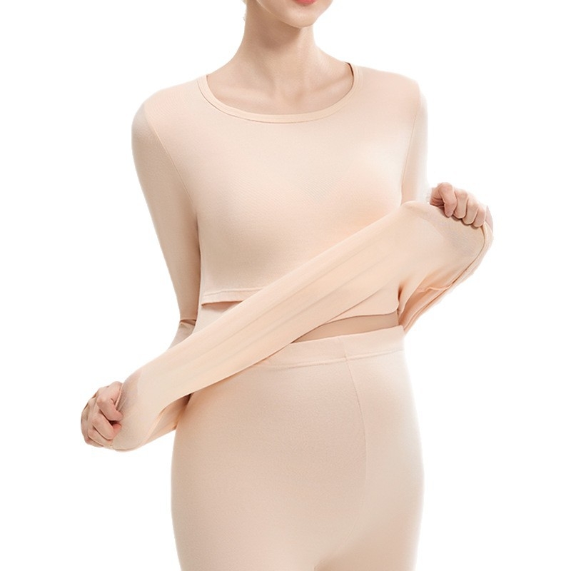 Tehotenský set: bavlnený pletený top s balónikovými rukávmi a dlhé nohavice, okrúhly výstrih, stredná hrúbka látky