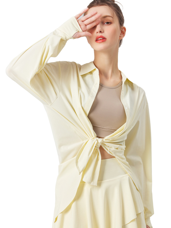 Γυναικείο μακρυμάνικο πουκάμισο με UV προστασία, Ice Silk ύφασμα, διαπνέον, γρήγορο στέγνωμα, UPF50+