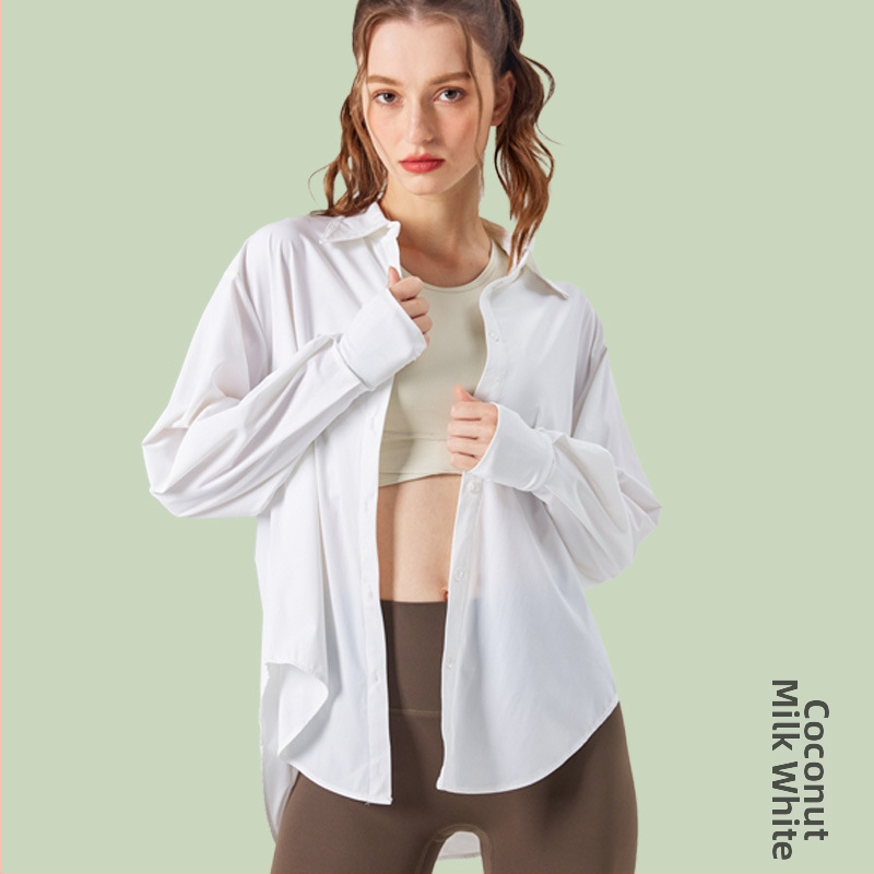 Naiste UV-kaitsega pikkade varrukatega särk, Ice Silk kangas, hingav, kiiresti kuivav, kerge