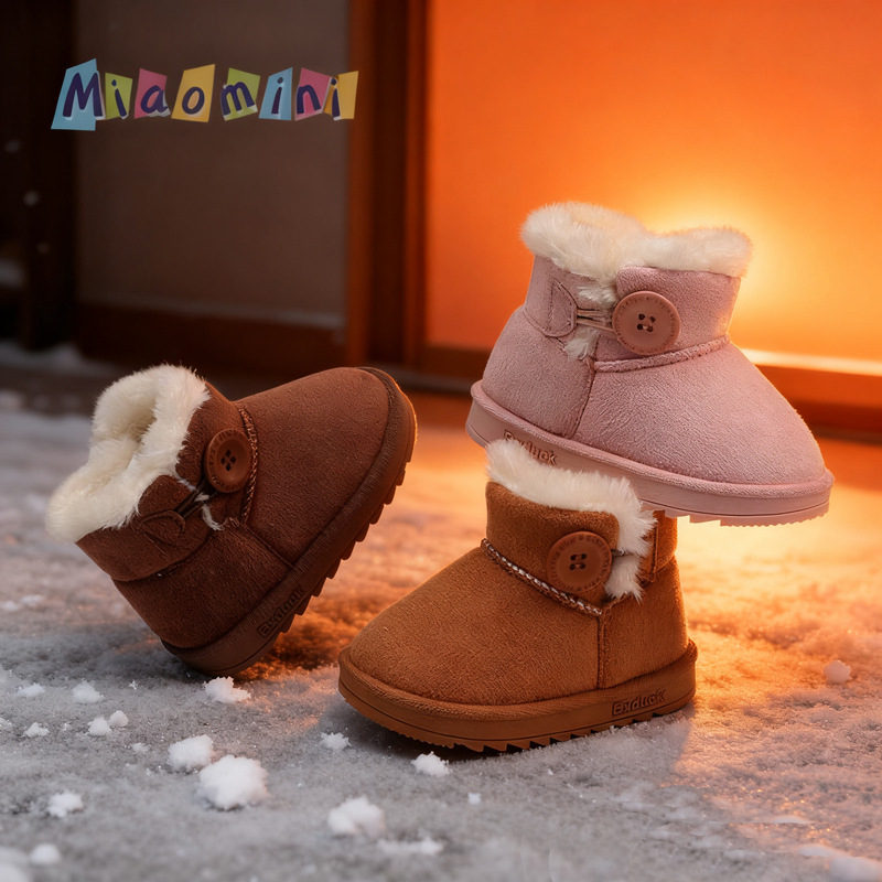 Unisex zimske čizme za snijeg s flisom, protuklizna mekana potplata i gornji materijal od pamuk tekstila