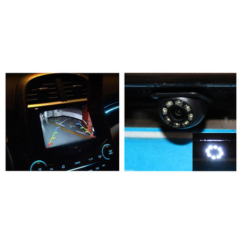 Kamera do cúvania pre auto, dizajn s 8 LED v štýle slamového klobúka, univerzálna, 12V, 720p, HD nočné videnie