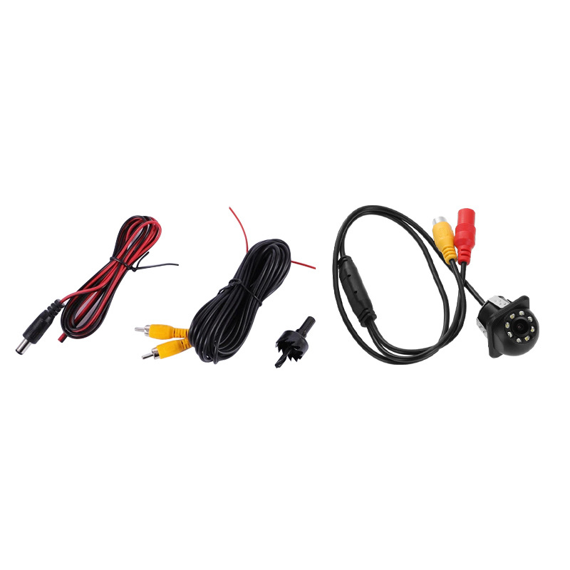 Kamera do cúvania pre auto, dizajn s 8 LED v štýle slamového klobúka, univerzálna, 12V, 720p, HD nočné videnie