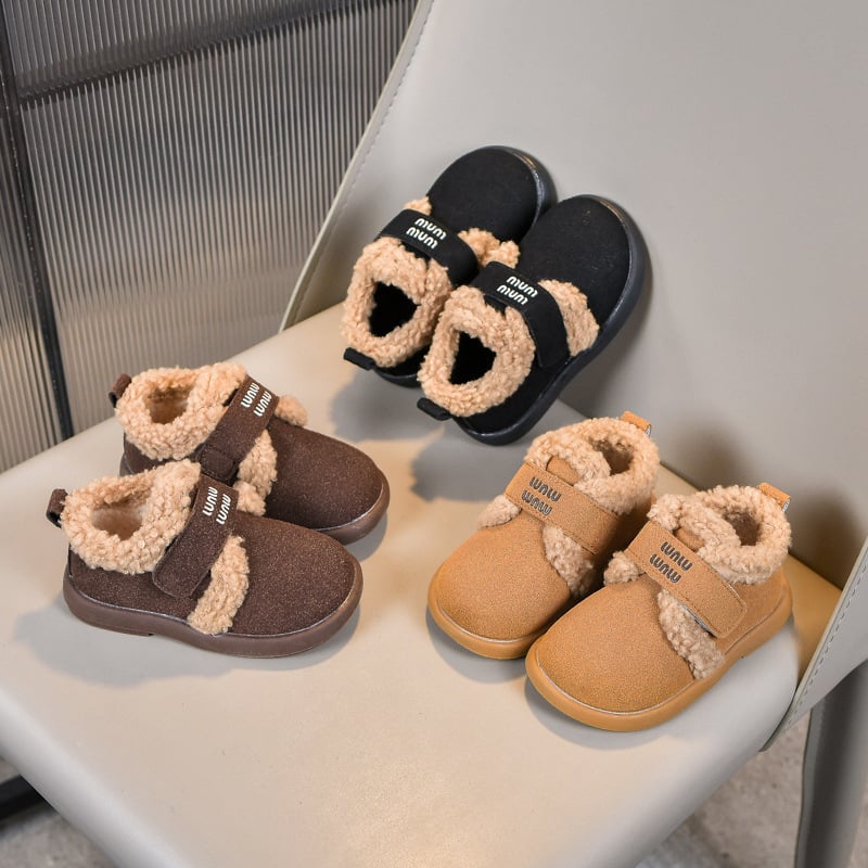 Dječje tenisice s fleec podstavom, zimski model 2026, korejskog stila, unisex, s Velcro zatvaračem