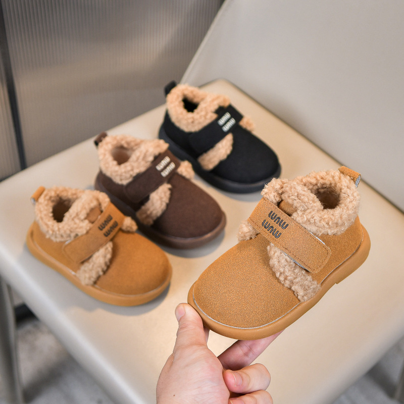 Dječje tenisice s fleec podstavom, zimski model 2026, korejskog stila, unisex, s Velcro zatvaračem